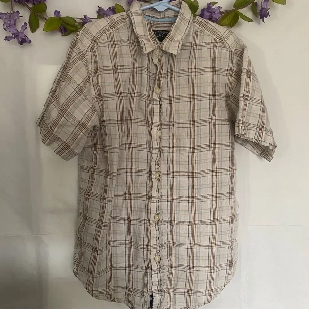 The Children’s Place Plaid Linen-Blend Shirt